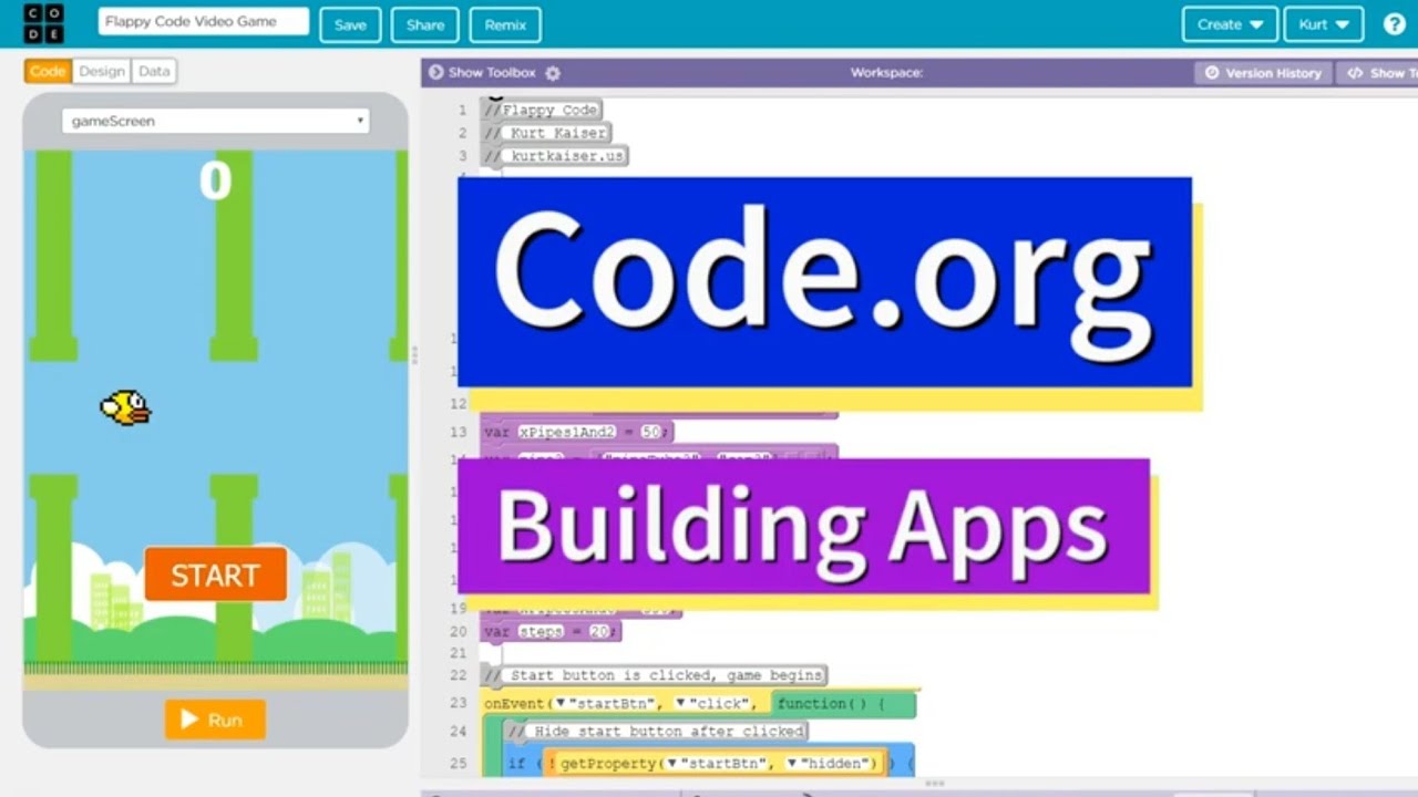 Как написать Flappy Bird в App Lab на Code.org. Задание по основам компьютерных наук для AP.