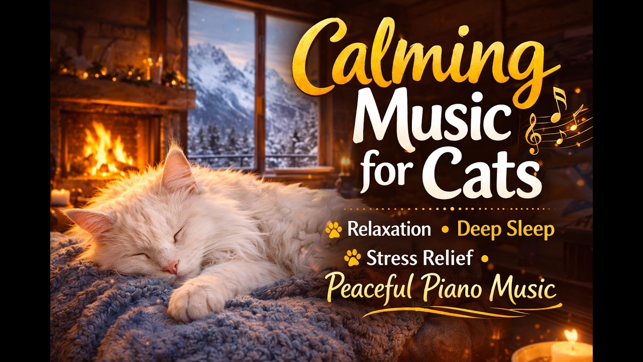 Calming Music for Cats - Relaxation, Deep Sleep, Stress Relief, Peaceful Piano Music