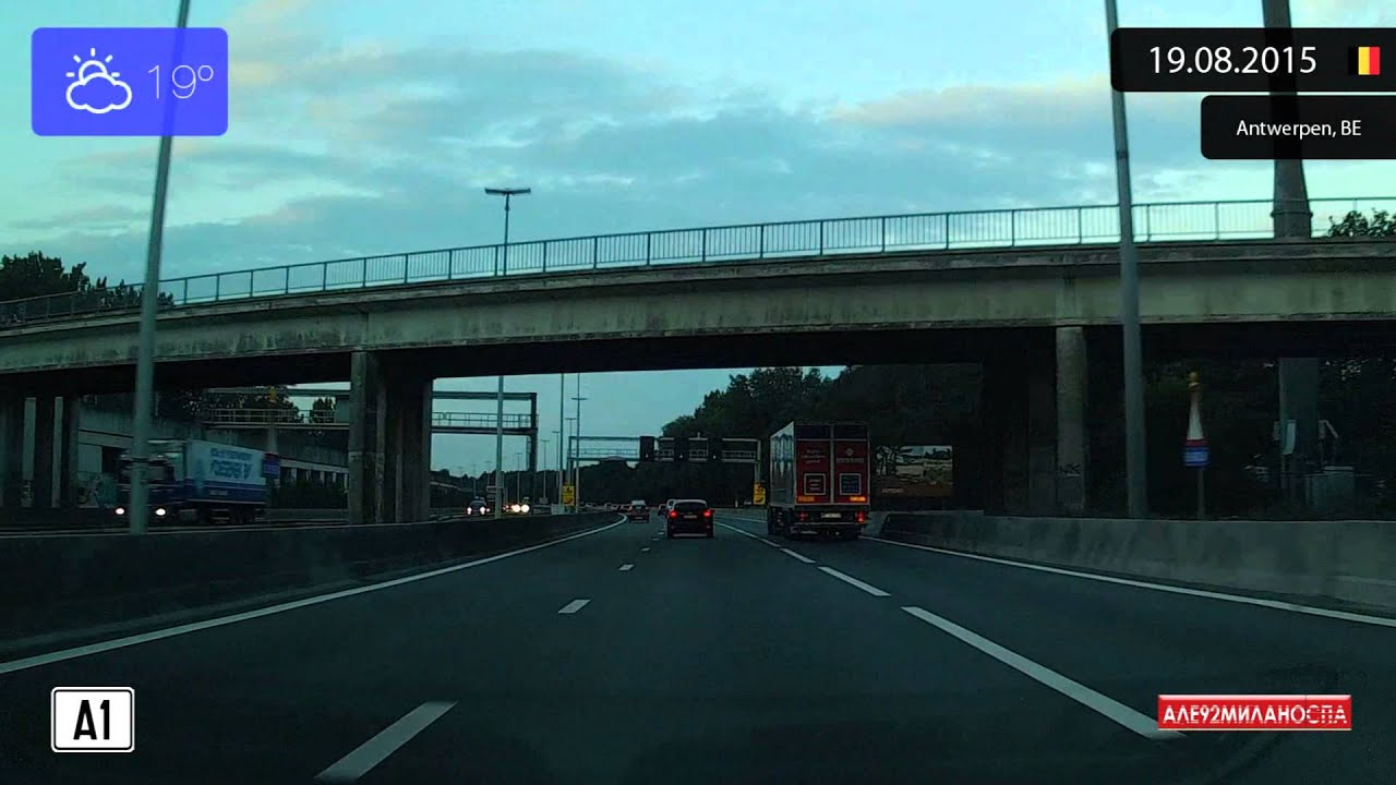 Driving through Vlaams Gewest (Belgium) from Antwerpen to Brecht 19.08.2015 Timelapse x4