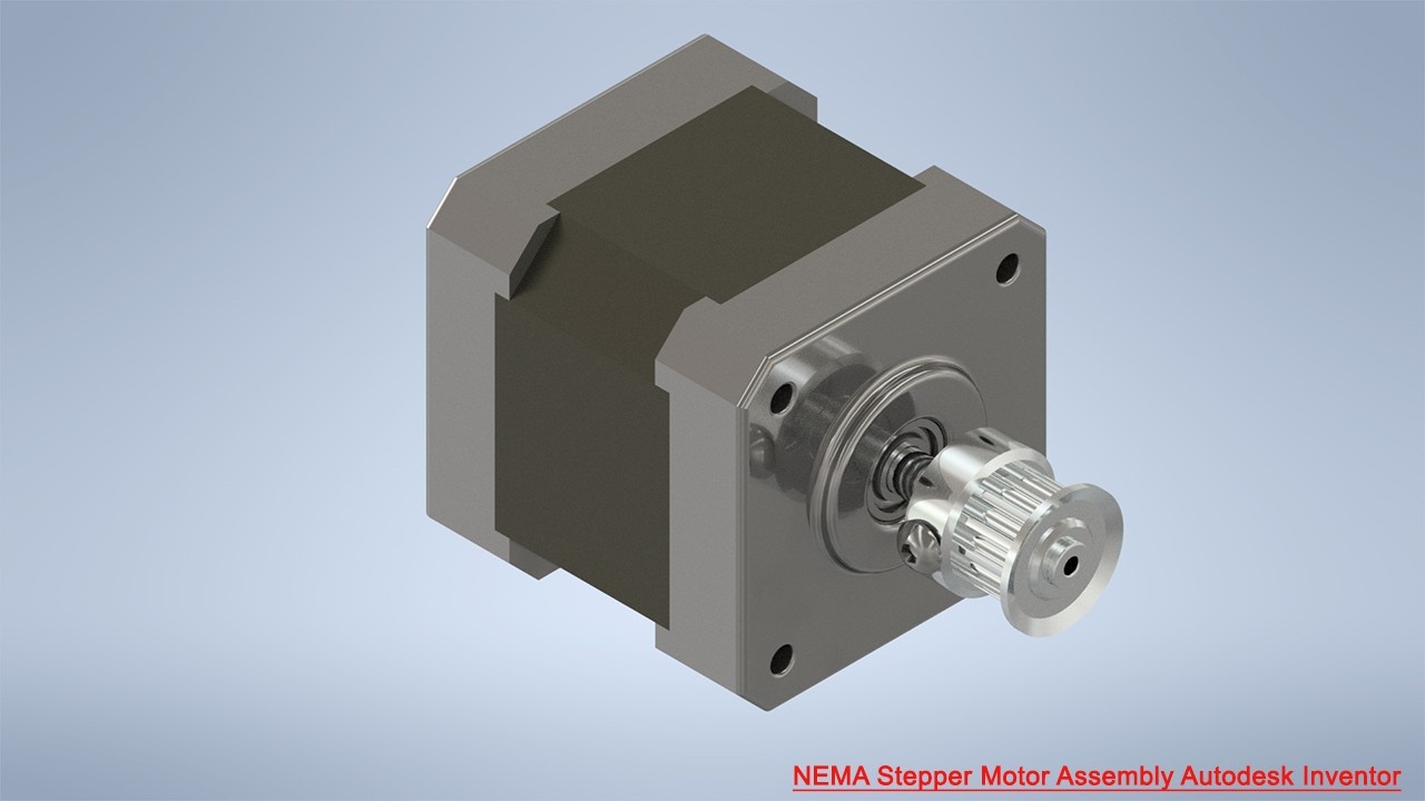 NEMA 17 Motor Complete Assembly Design | Inventor 2024 Step-by-Step #3dmodeling #autodeskinventor