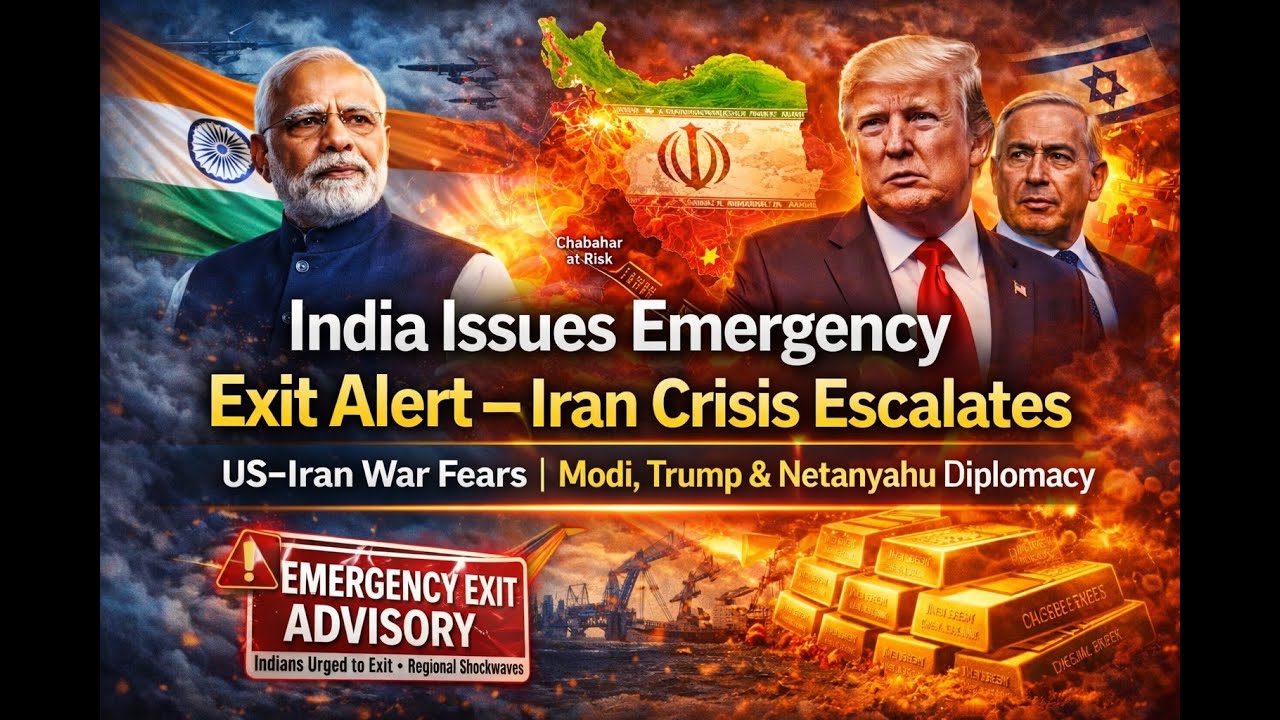 India Issues Emergency Exit Advisory as US–Iran War Fears Peak | Trump, Netanyahu & Chabahar at Risk