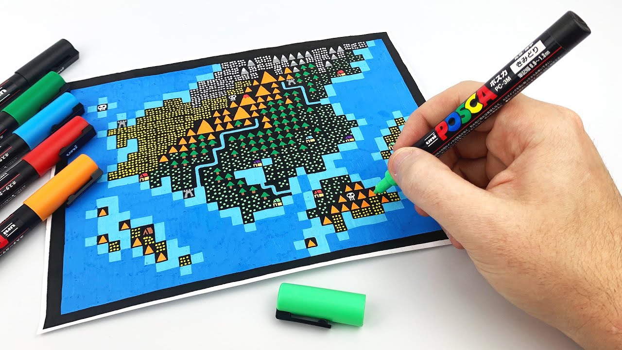 How To Hand Draw A Pixel Art World Map!