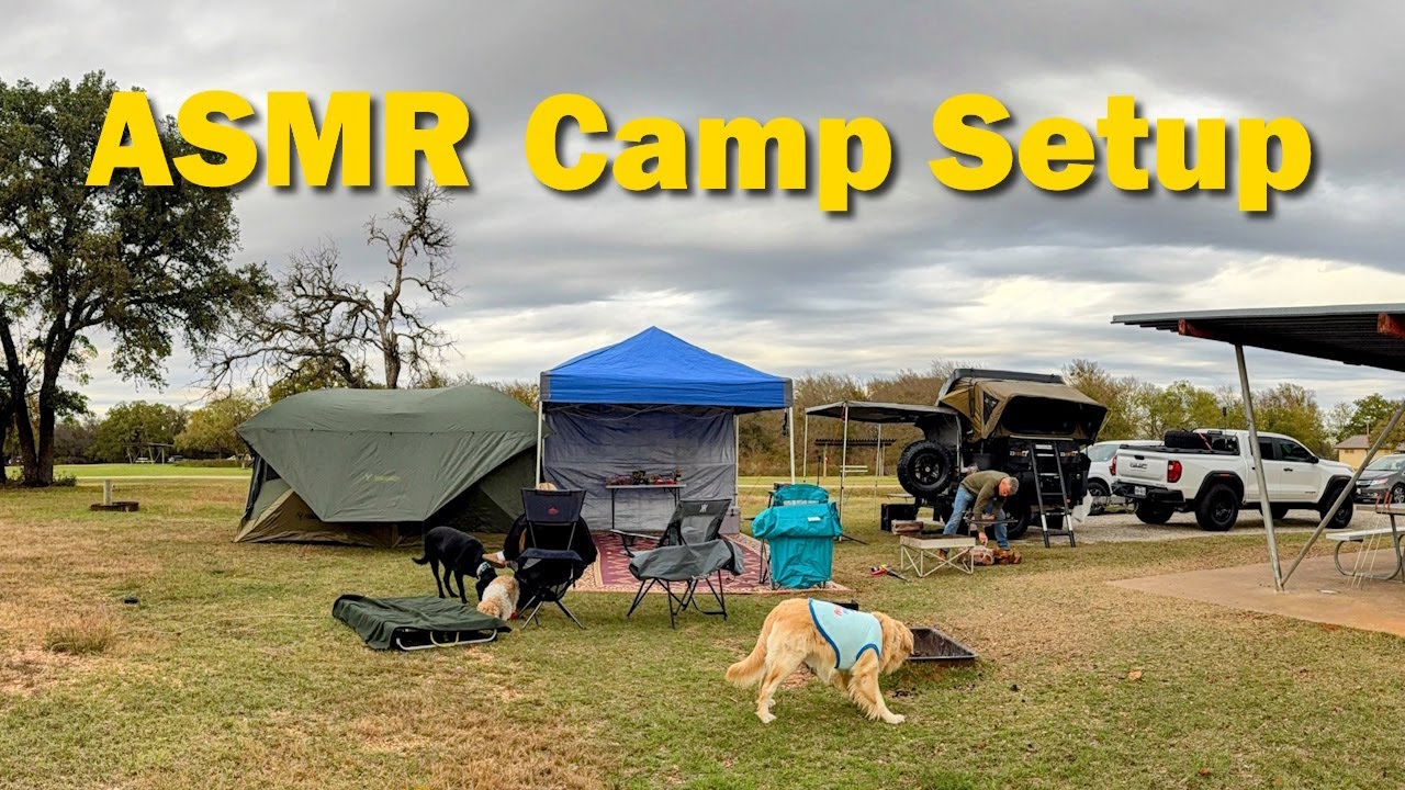 Camp Setup ASMR | Family Camping in Texas
