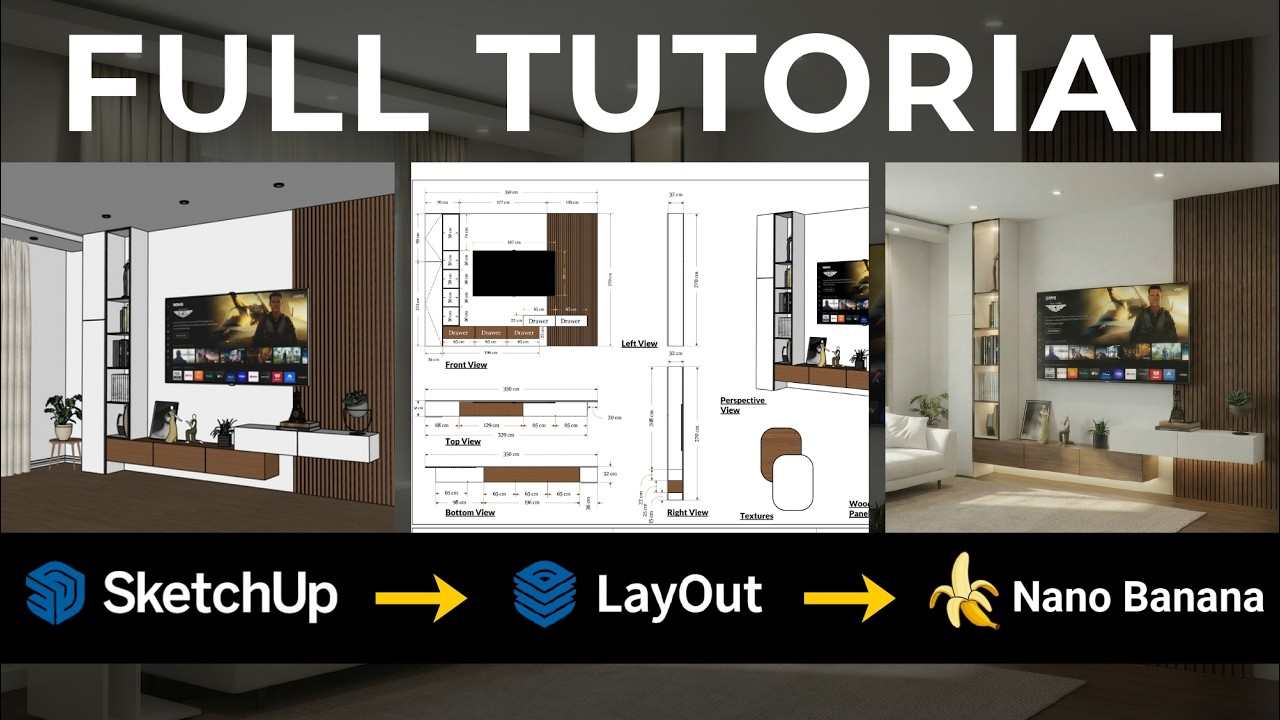 Ultimate TV Wall: Modeling | Detailing | Rendering (Nano Banana)
