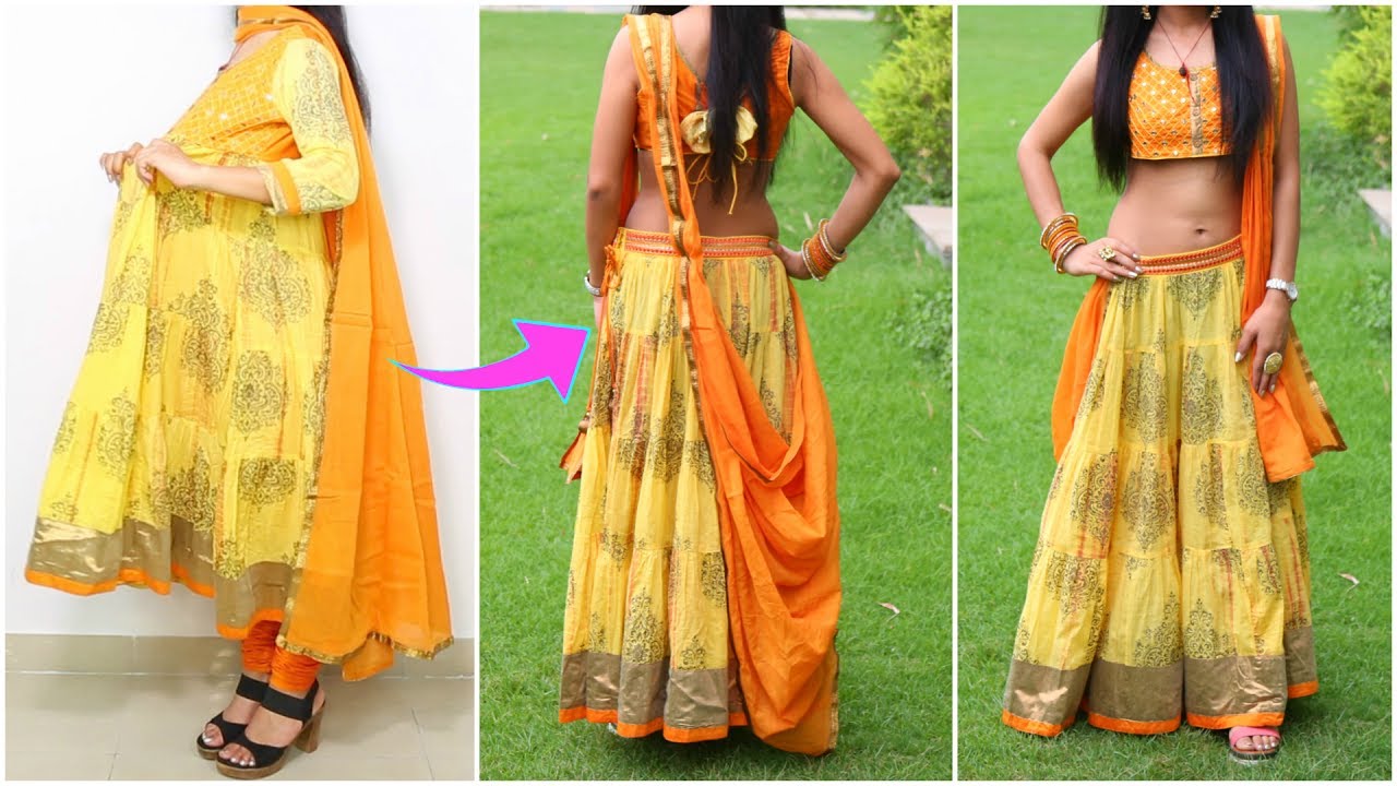 How To Convert ANARKALI into LEHNGA CHOLI - DIY, Cutting, Stitching, Lookbook | ShrutiArjunAnand