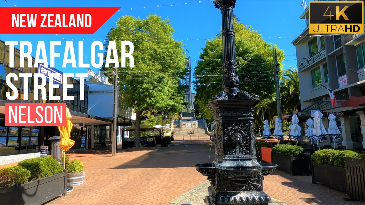 Trafalgar Street - Nelson, New Zealand | 4K Walking Tour
