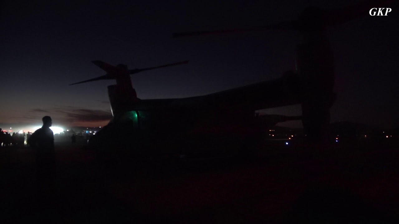 V 22 OSPREY night shot at ATHENS FLYING WEEK 2018