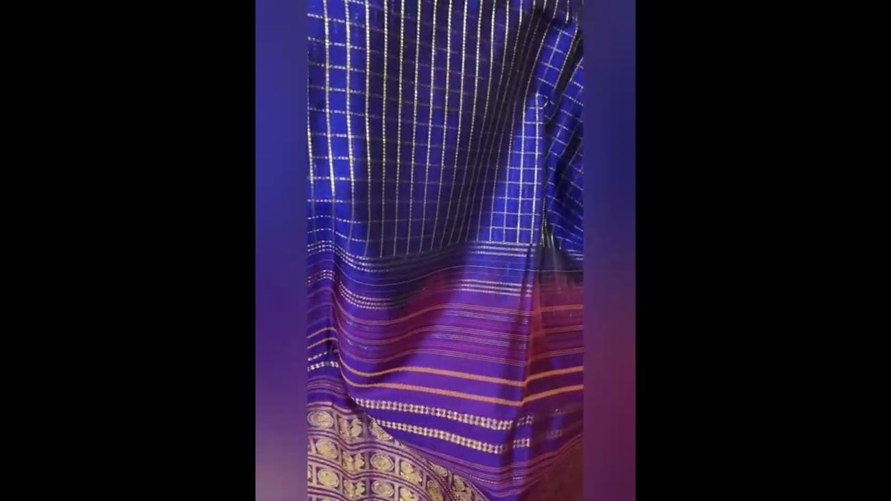 Silk Sarees and Soothing Music - Checked Blue Silk Saree @CrazyEight_C8