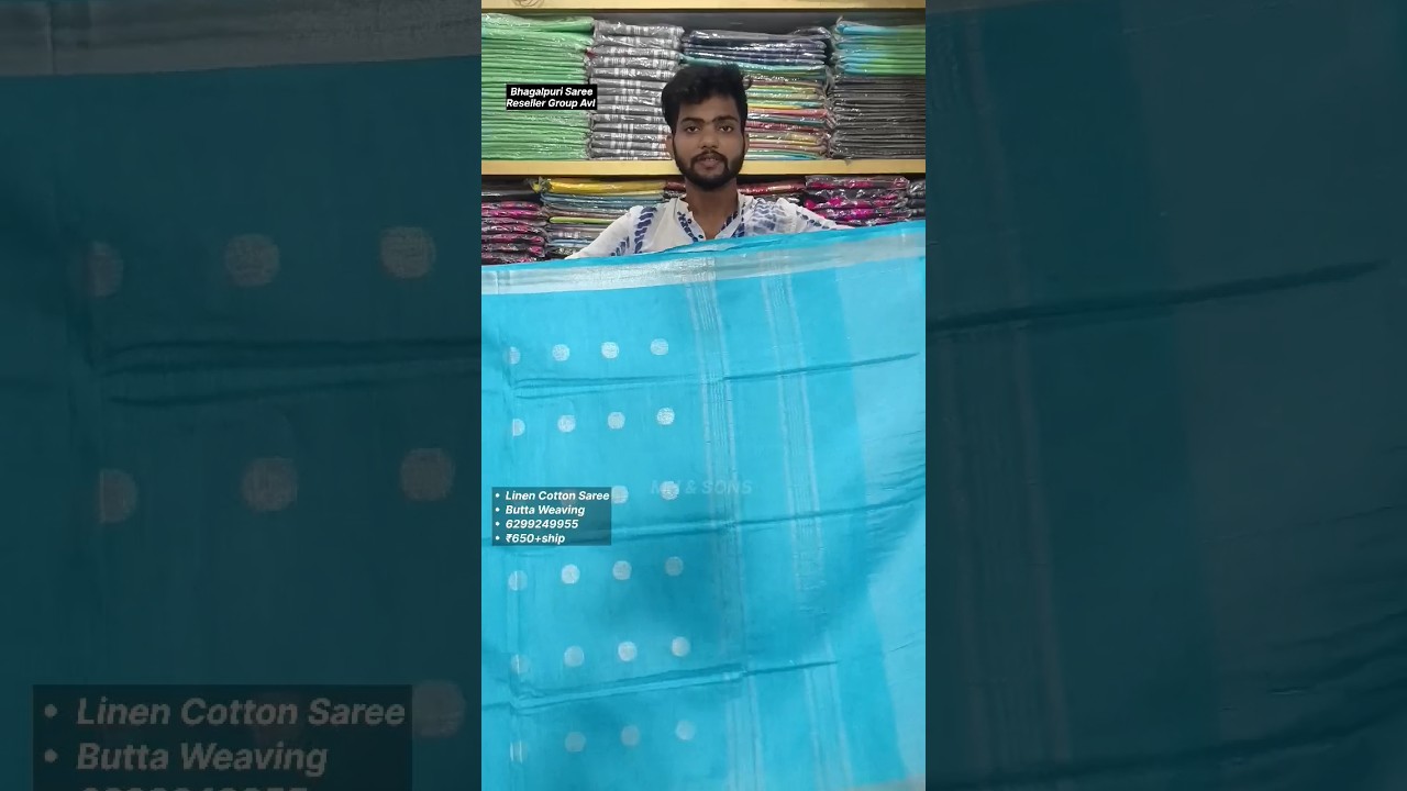butta weaving design linen saree #buttadesign #leninsarees