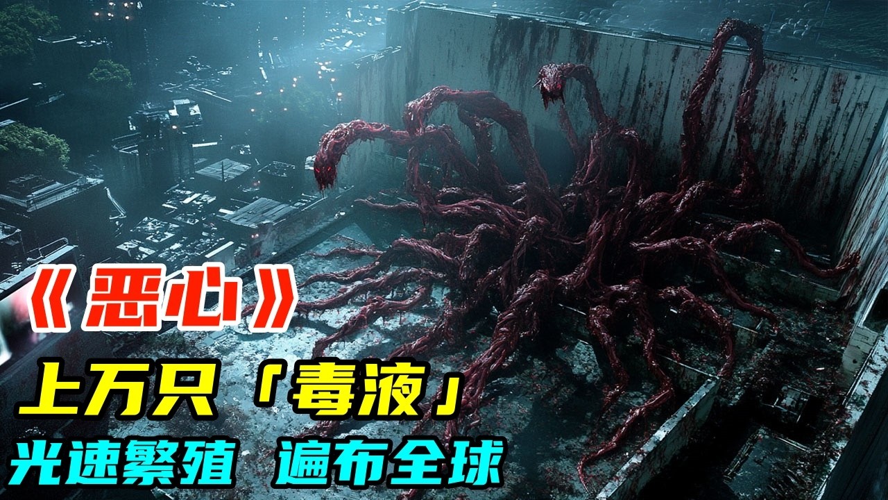 2025最新怪物科幻片《惡心》，上萬只外星寄生物「毒液」光速繁殖覆蓋全球，分食一切有生命物種