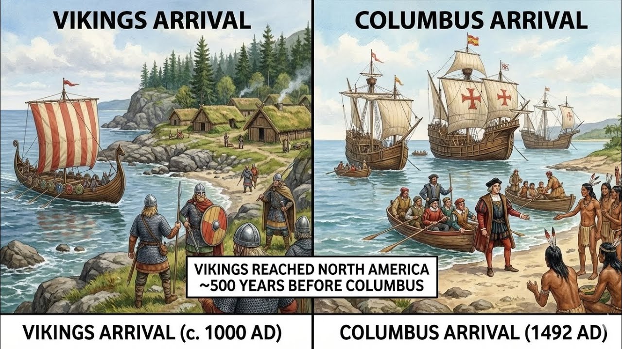 The Vikings reached North America around 1000 AD—almost 500 years before Columbus. ⚔️🌍