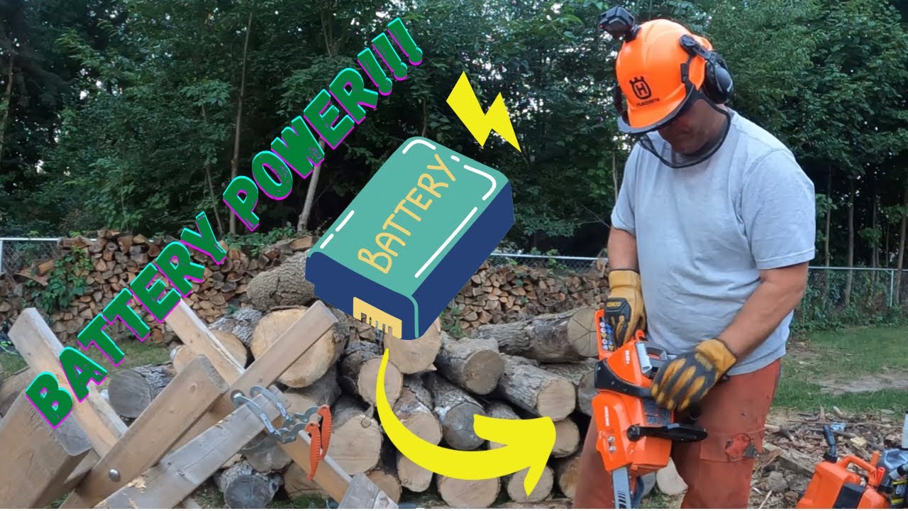 ECHO 58V Battery Powered Chainsaw Part 1:  Logs into Firewood Rounds.
#batterysaw
