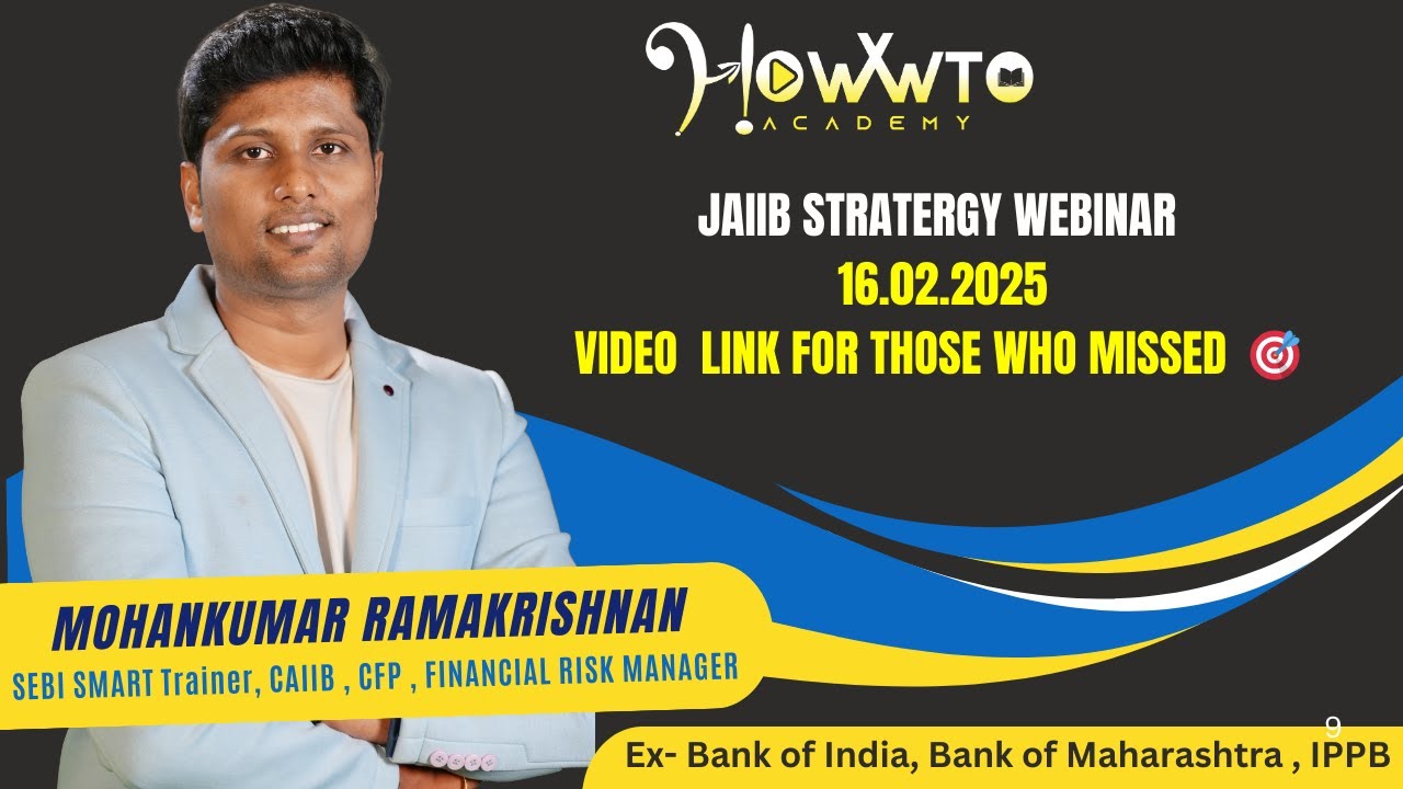 JAIIB TAMIL STRATERGY -WEBINAR VIDEO- HOWWTO ACADEMY OF BFSI - 8072754907