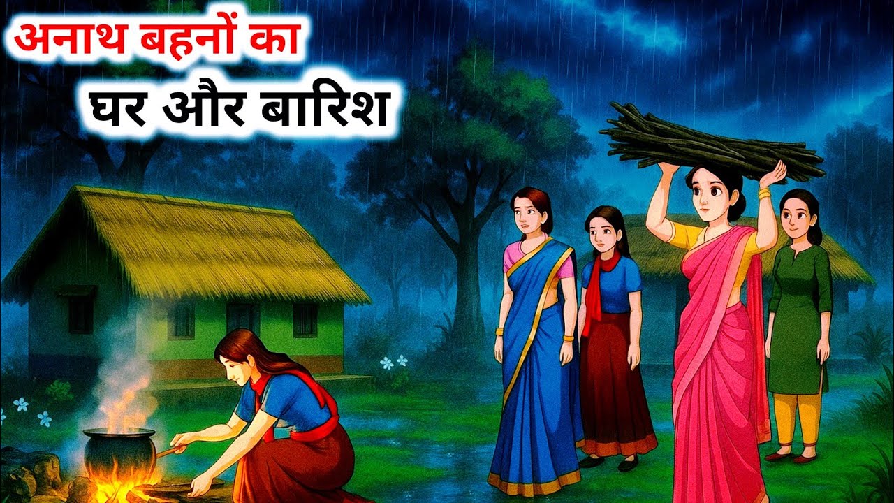दो अनाथ बहनों का घर और बारिश | Hindi Kahani | Hindi Story | Moral Stories | cartoon story | 