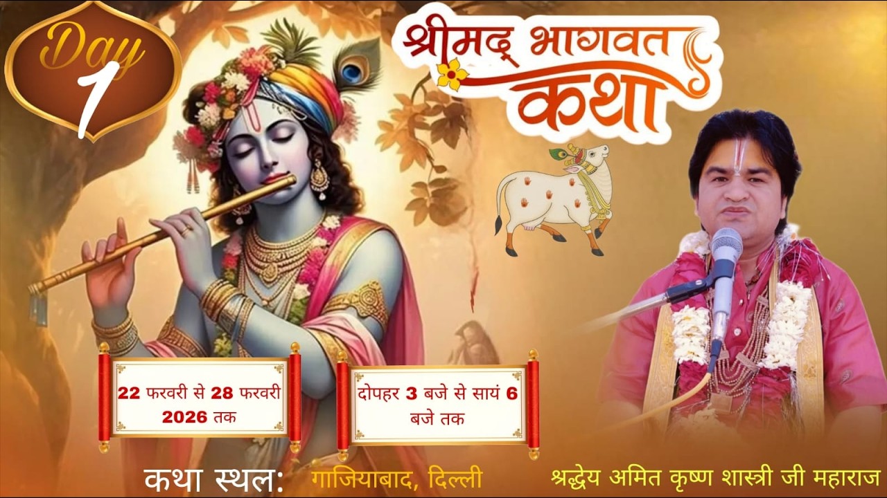 🔴Live D 01 श्री मद भागवत कथा श्रद्धेय अमित कृष्ण शास्त्री जी महाराज ! गाजियाबाद ( दिल्ली )...