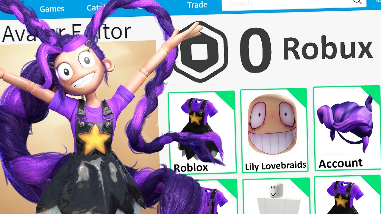 0 ROBUX LILY LOVEBRAIDS POPPY PLAYTIME ROBLOX ACCOUNT CHALLENGE!
