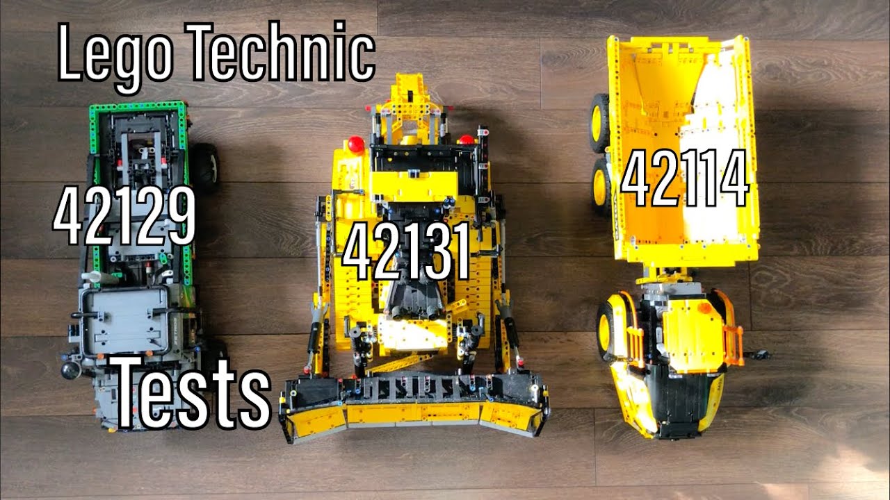 Lego Technic 42129 Mercedes Zetros, 42114 Volvo 6x6, 42131 Cat D11,  Por&oacute;wnanie możliwości