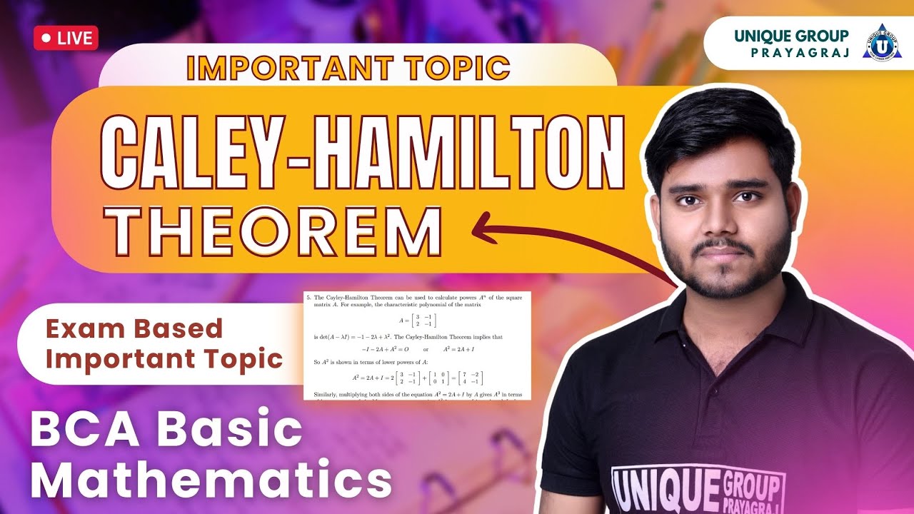 BCA Важные темы|| ТЕОРЕМА КЭЛИ-ГАМИЛЬТОНА || базовая математика || #basicmaths #BCA || йогеш сэр