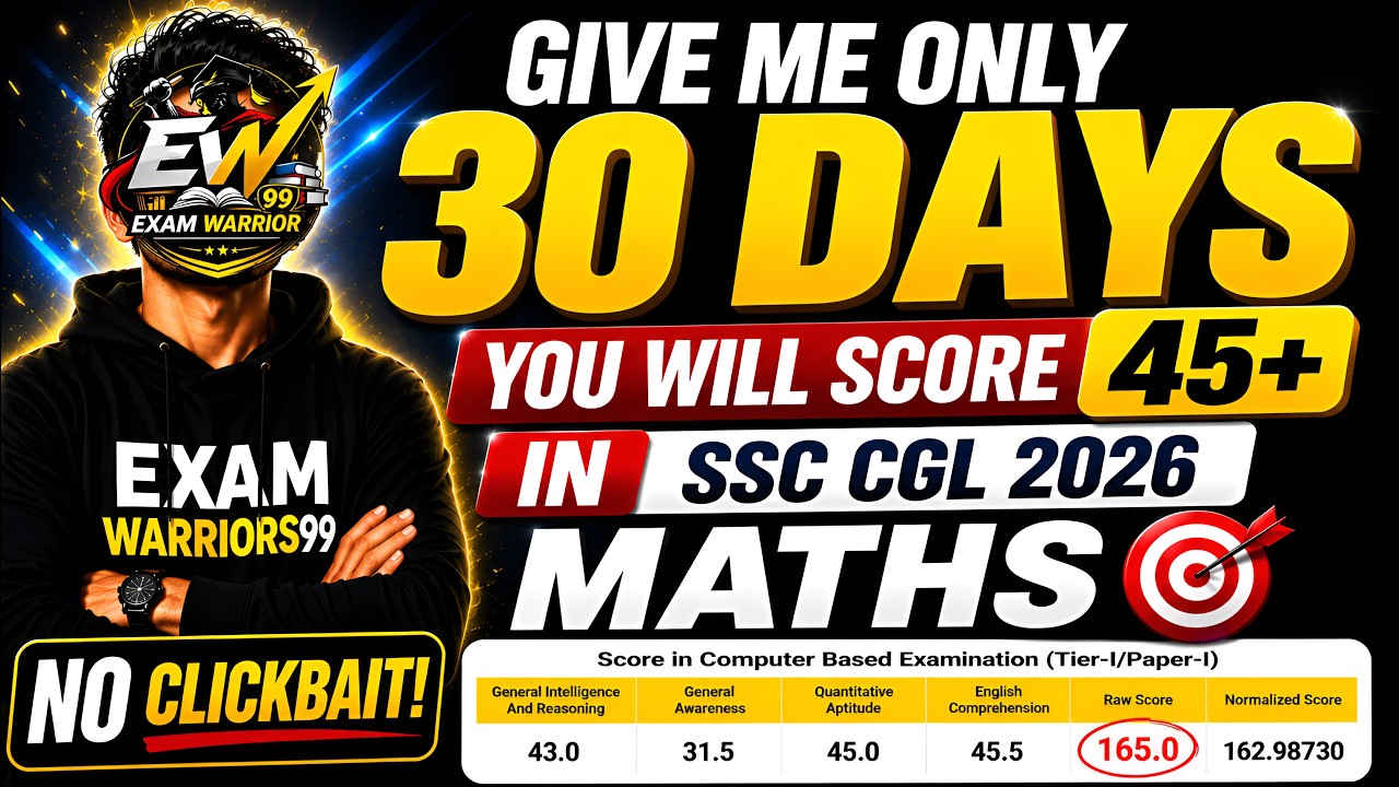 🔥 SSC CGL 2026 Maths | 30 Days Challenge | Target 45+ Strategy | Complete Roadmap