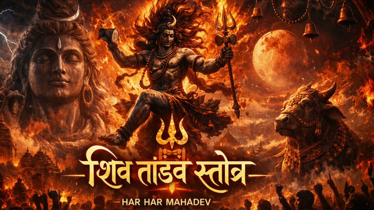 Shiv Tandav Stotram 🔱 Powerful Rudra Version | Har Har Mahadev | Full Stotram with Lyrics