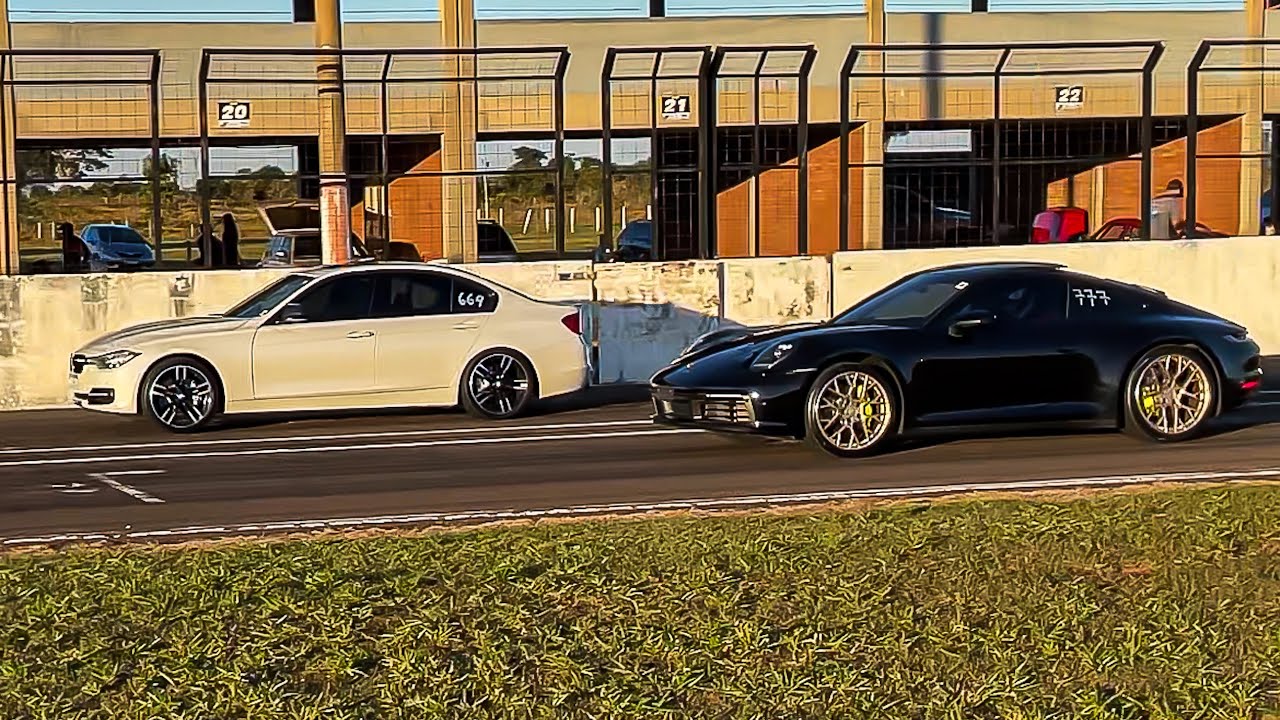 LEVEI Á BMW PRO RACHA E ENCONTREI UMA M3 F80 E UM PORSCHE 911 NA PISTA😳