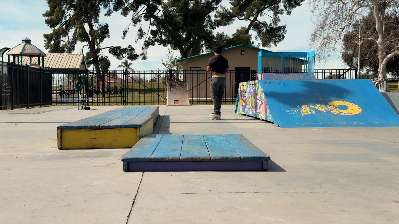 Training skate session heritage skatepark