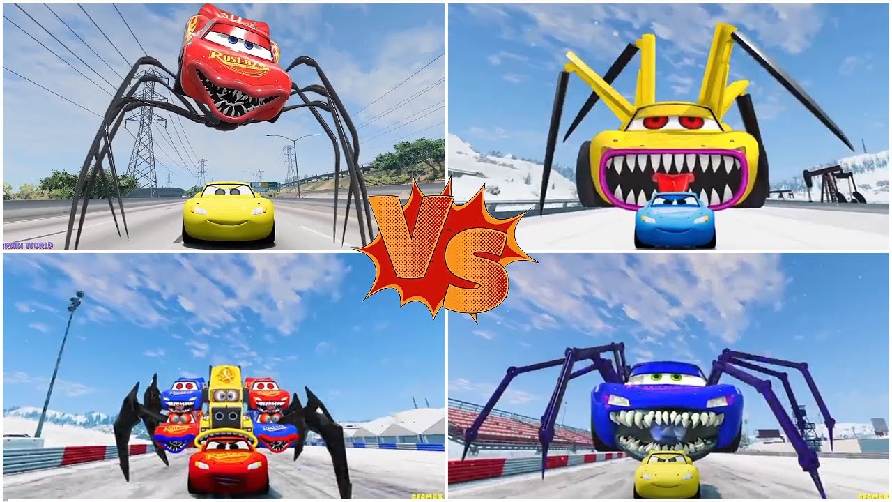 ULTIMATE CAR BATTLE! 🚗🔥 McQueen Eater vs Mega Monster Trucks | GTA 5 FIGHT