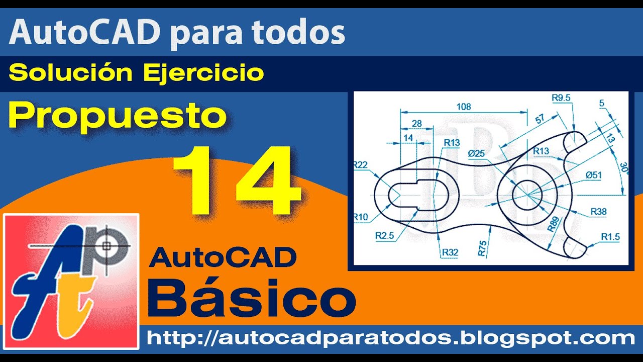 AutoCAD Básico - Solución Ejercicio Propuesto 14