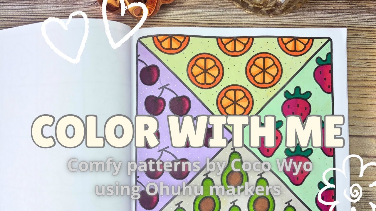 ASMR Coloring | Fruits pattern 🍓🍒🍊