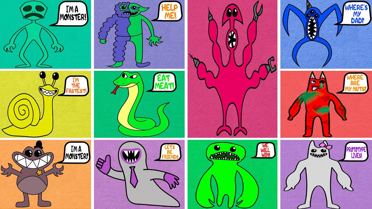 Garten of Banban: 1,2,3,4,5,6,7 Drawing! - Monster Family Drawing!