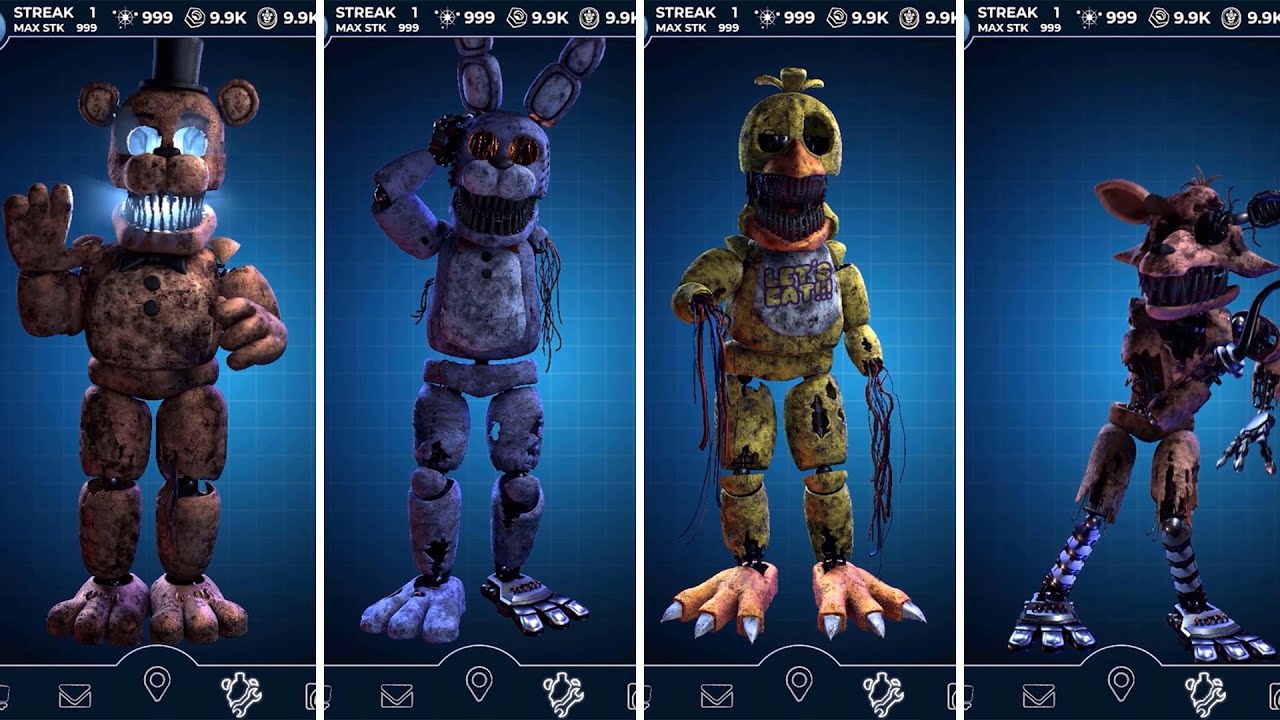 FNAF AR Sinister Withered Animatronics Jumpscare & Workshop Animations