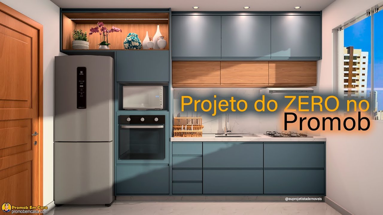 Projetando Uma Linda Cozinha do ZERO no PROMOB Com Render Realista - Curso Promob em Casa
