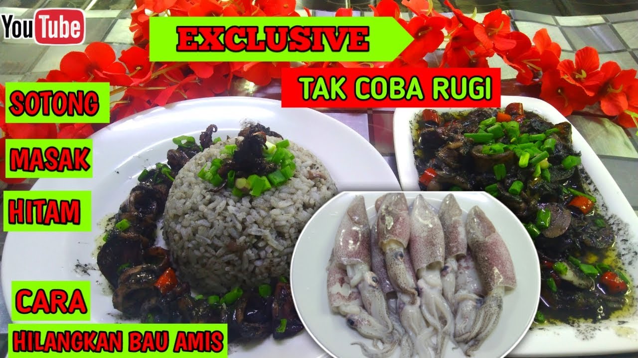 CARA bersihkan dan masak sotong cumi cumi nasi hitam