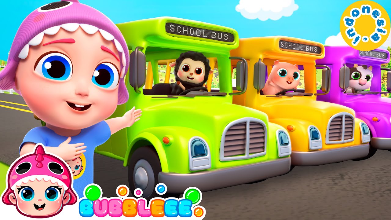 🎶 Lagu Roda di Bus + Lainnya | Bubbleee Lagu Anak & Rima Anak-Anak 🐮🐷🐤🚌