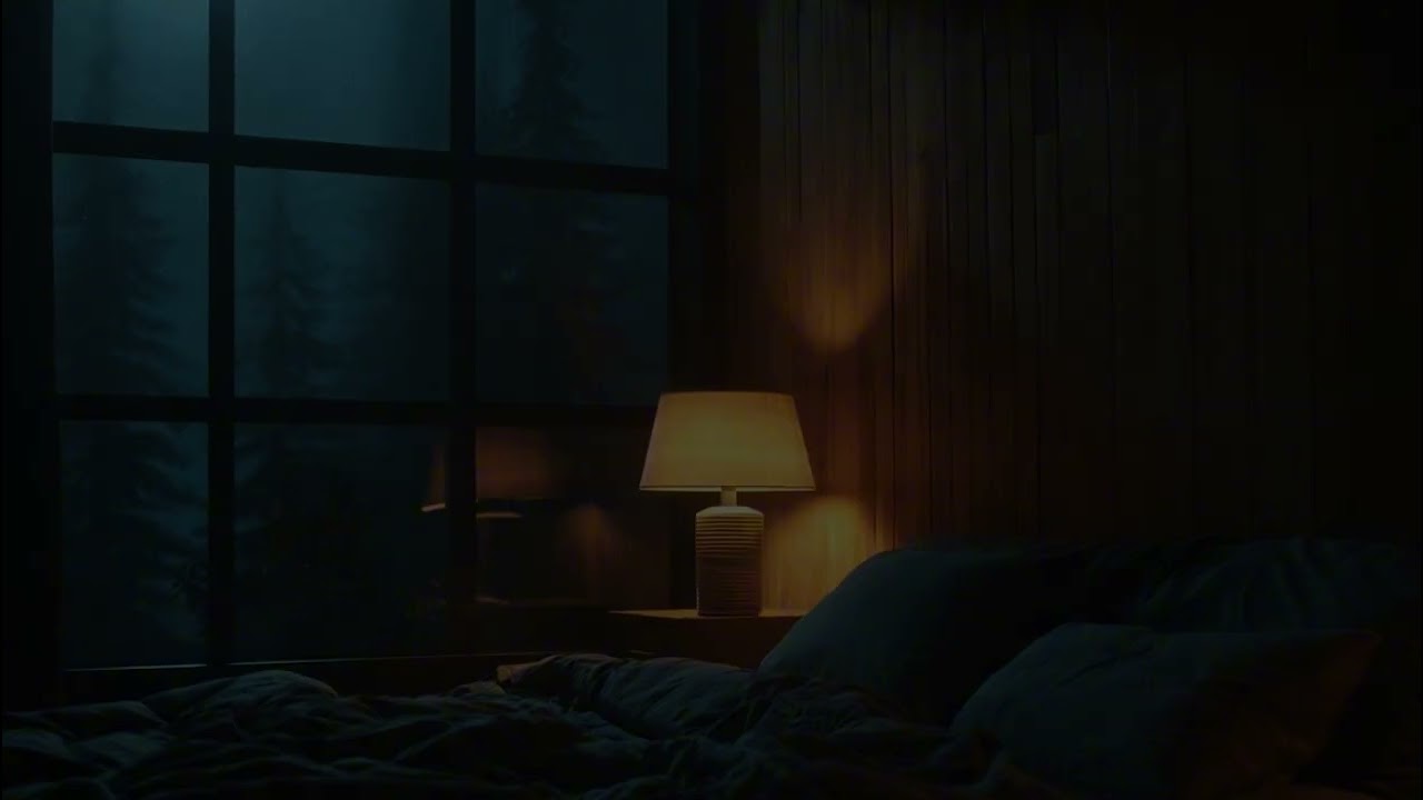 Warm Apartment Rain (No Ads) — Relaxing Night Ambience | Cozy Rain on Window