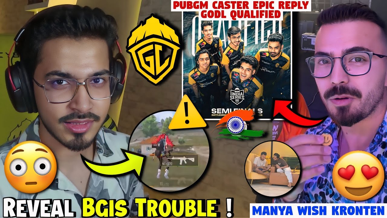 PubgM Caster Epic Reply On GodL Qualified💛🇮🇳Admino Expose Bgis Big Trouble⚠️😳Manya Wish Kronten😍