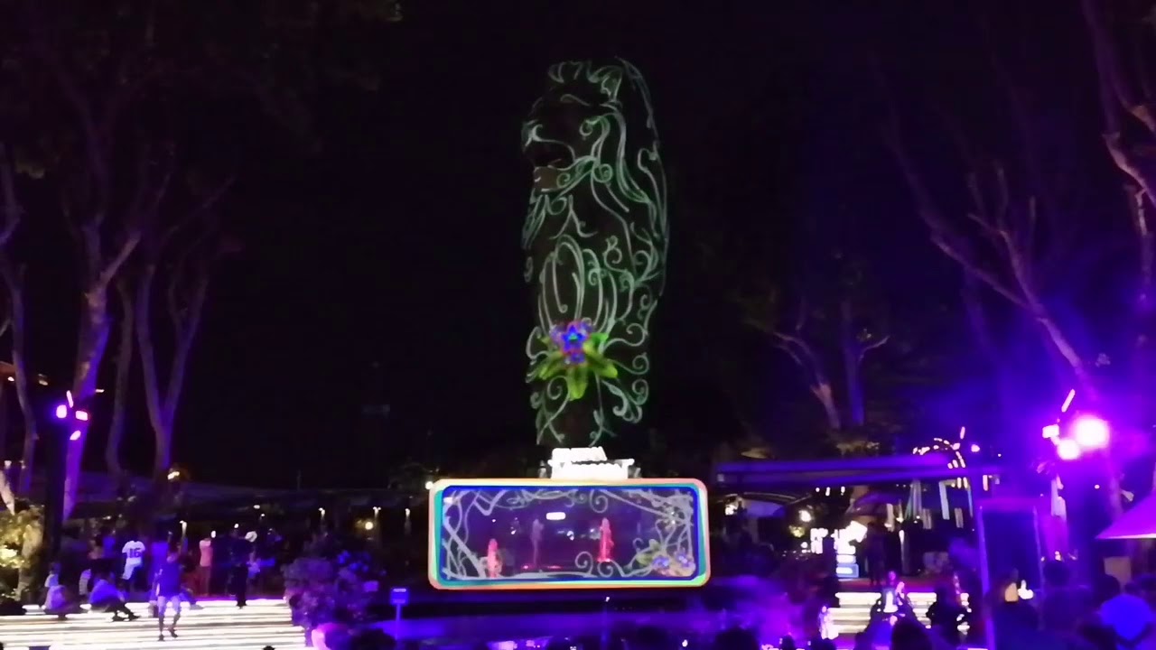Merlion Magic Lights, Sentosa Island, Singapore December 2017