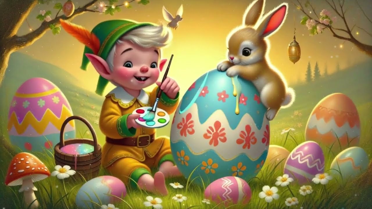 Happy Easter Bunny Rabbits & Elves 🌸 Soft Instrumental Background Music to Study, Work or Relax