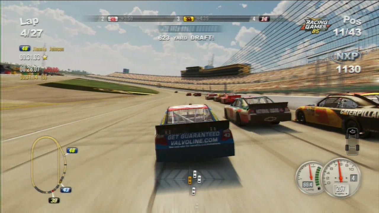 NASCAR THE GAME 2011 - PS3 / FORD #43 / KANSAS SPEEDWAY / GAMEPLAY