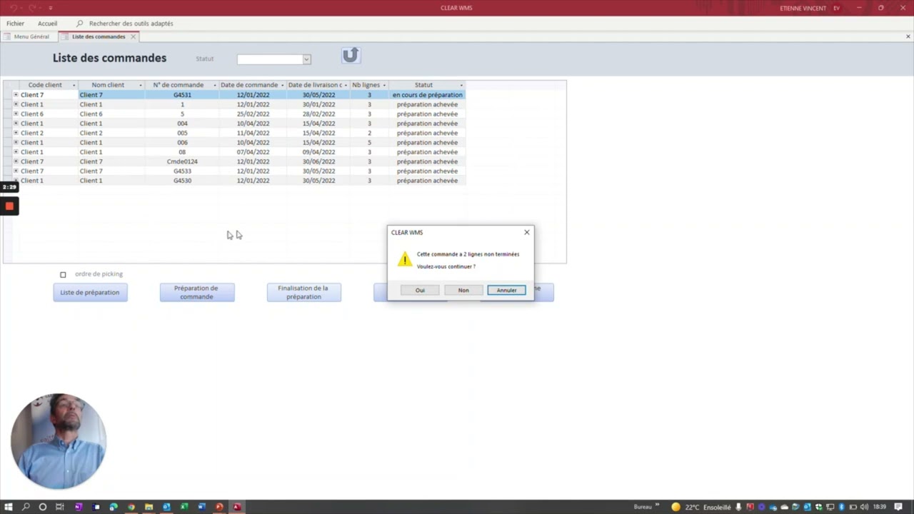 CLEAR WMS : la gestion de commandes