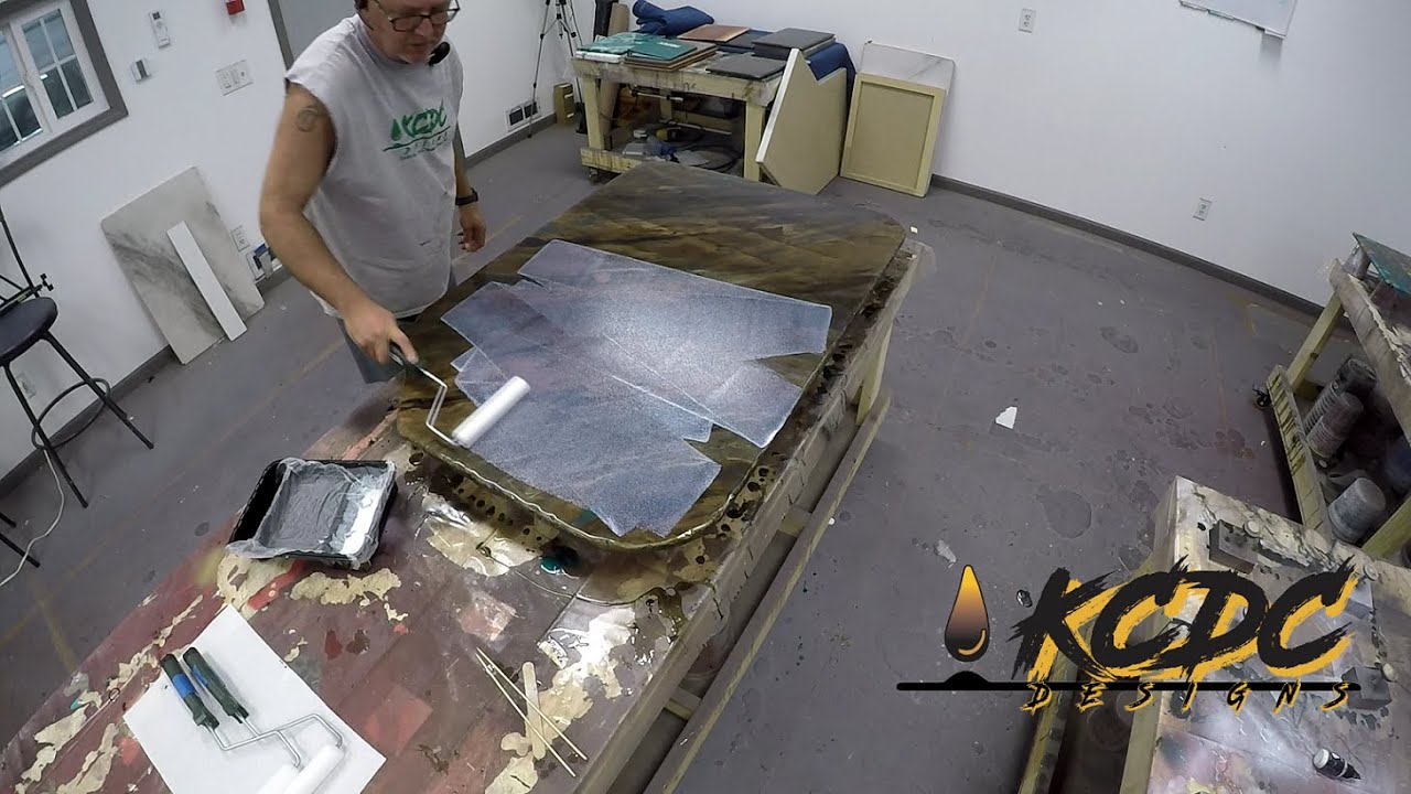 Applying Stone Coat's Ultimate Top Coat Natural finish including timelapse while drying clear