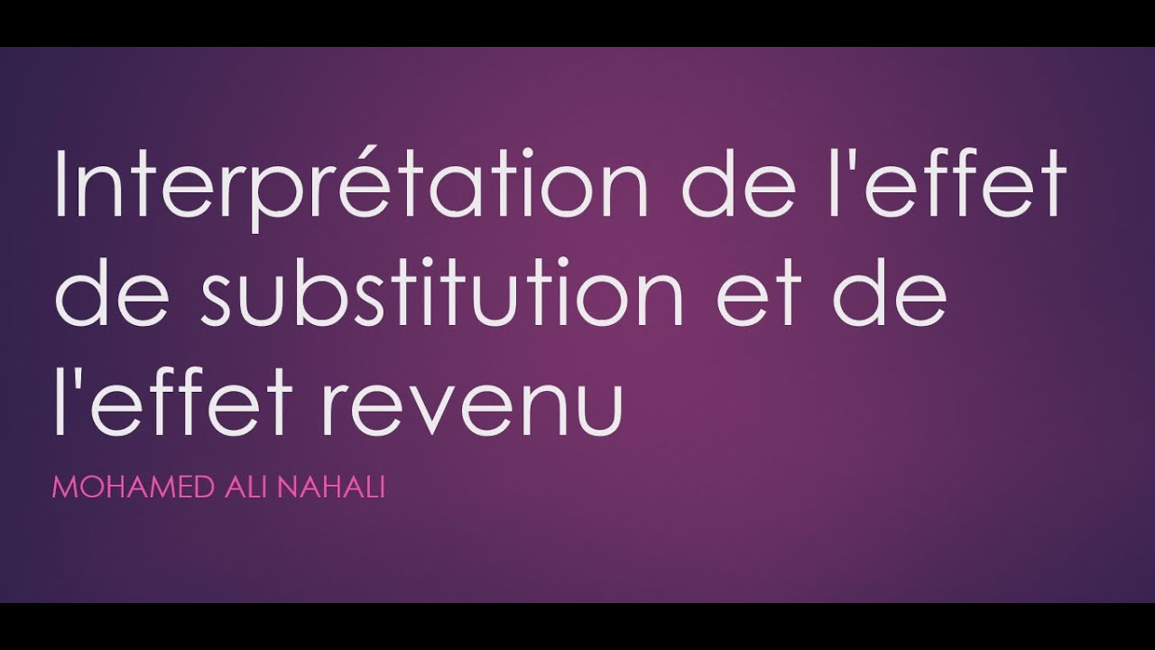 Micro&eacute;conomie: Interpr&eacute;tation de l'effet de substitution et de l'effet revenu