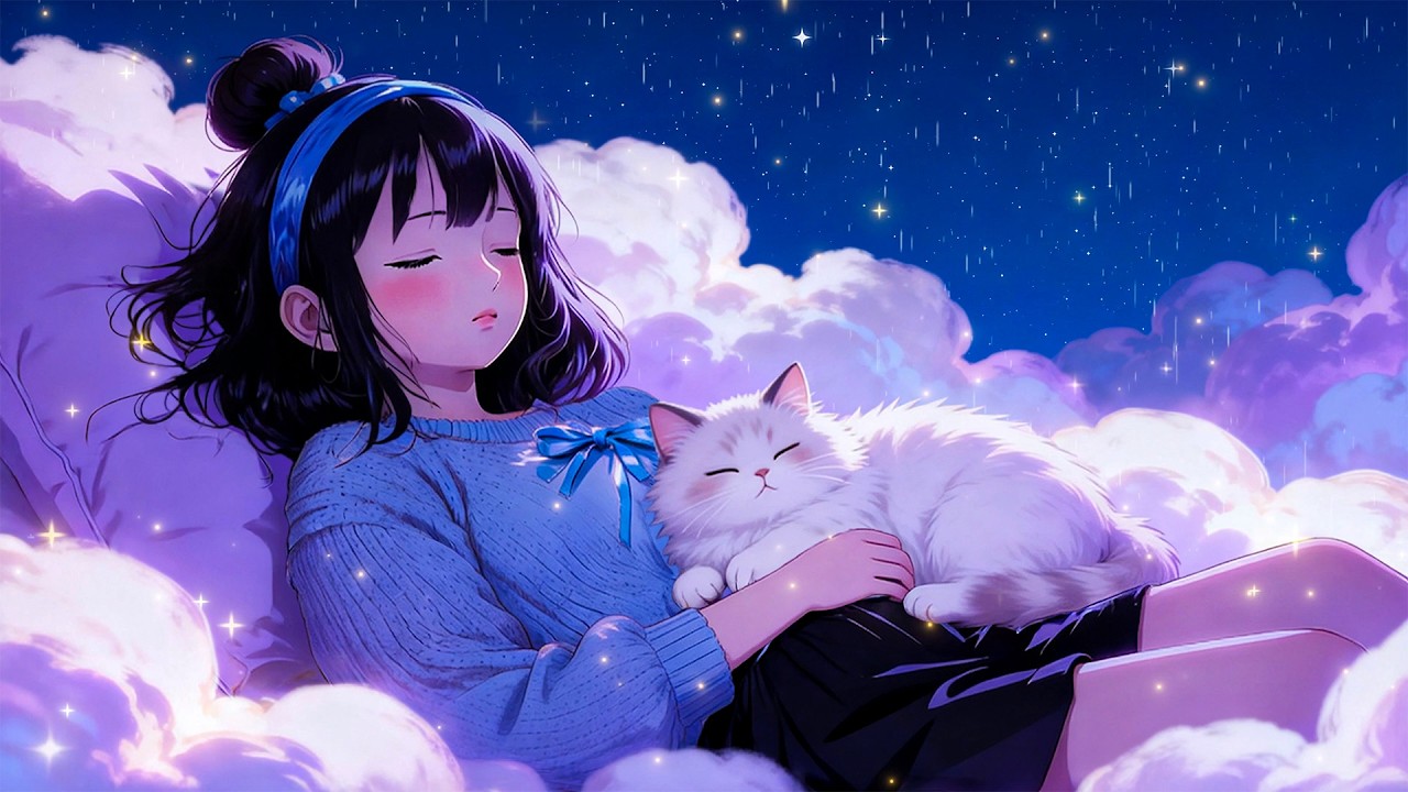 Gentle Night Rain & Lullaby Piano to Calm the Nervous System and Sleep Deep - Healing Sleep Music