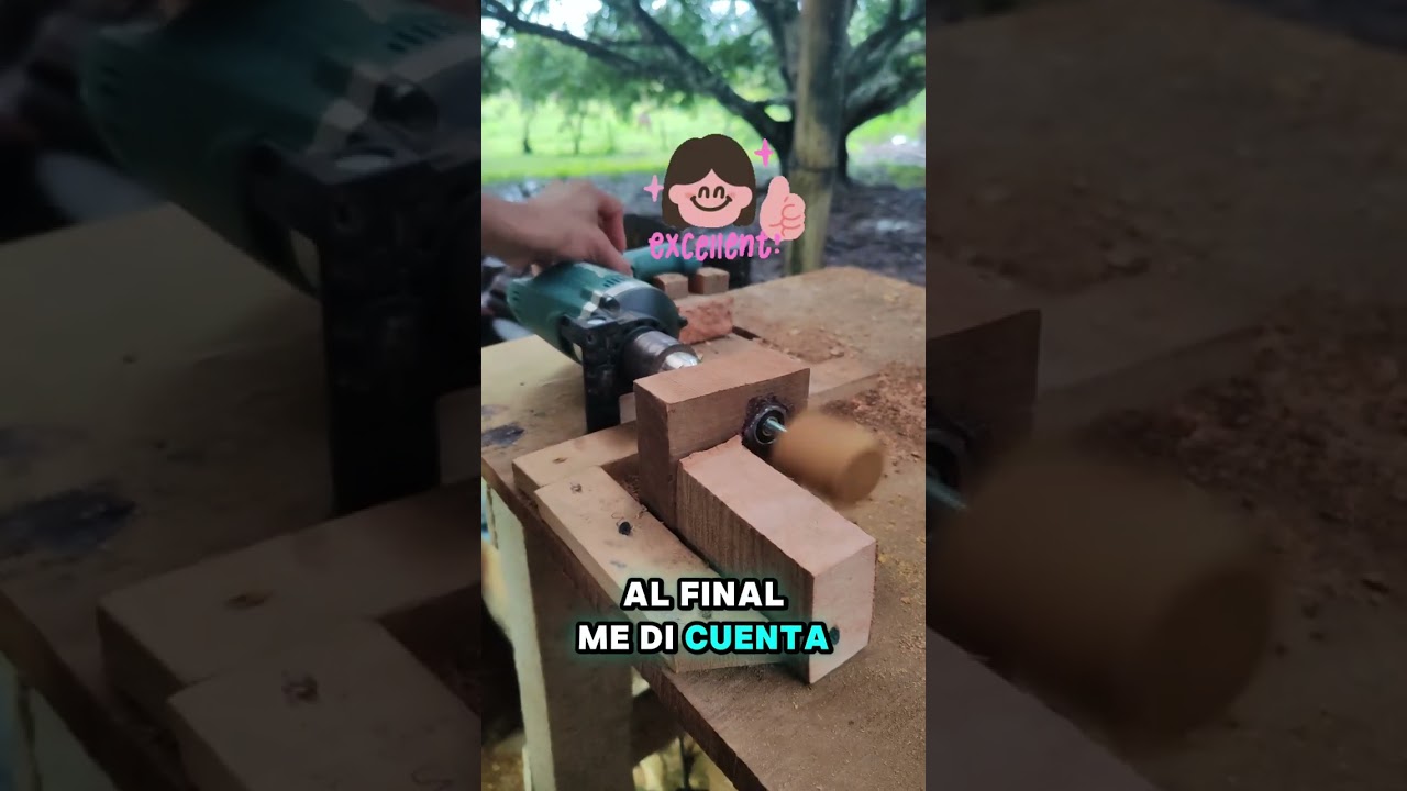 Torno casero con un taladro