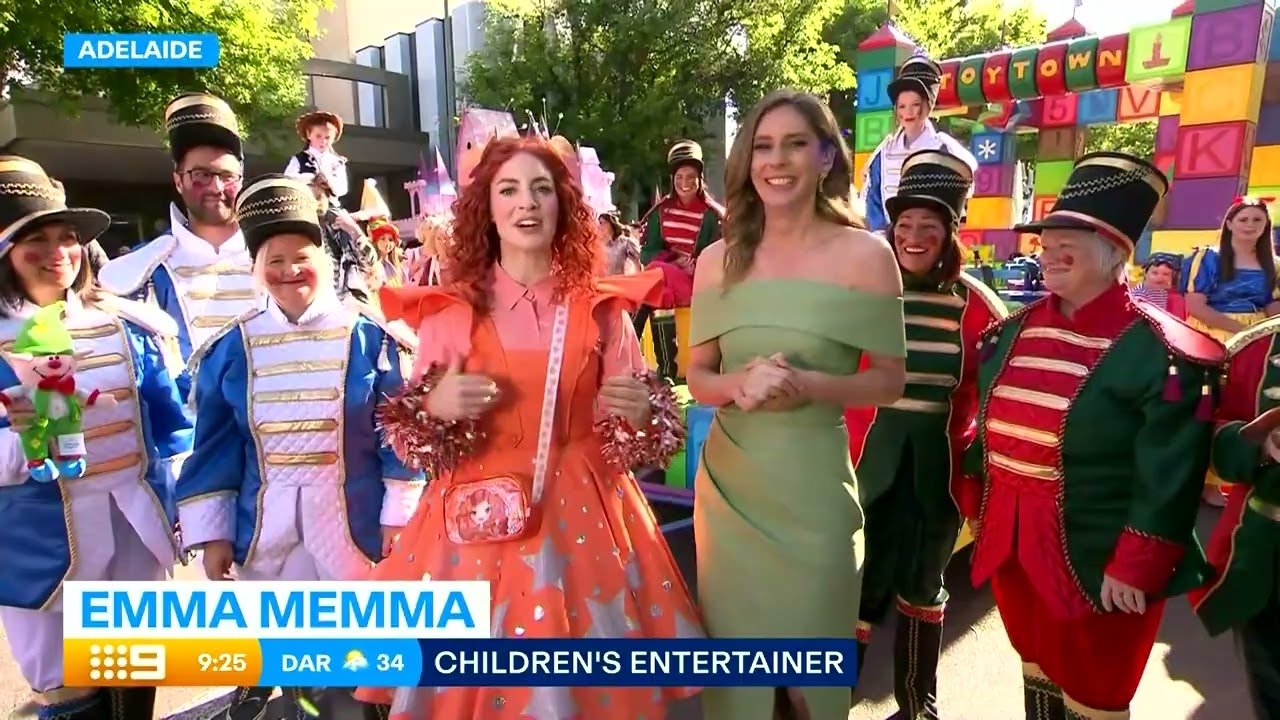Ex-Wiggle Emma Memma at Adelaide's Christmas Pageant interview 8th Nov 2025