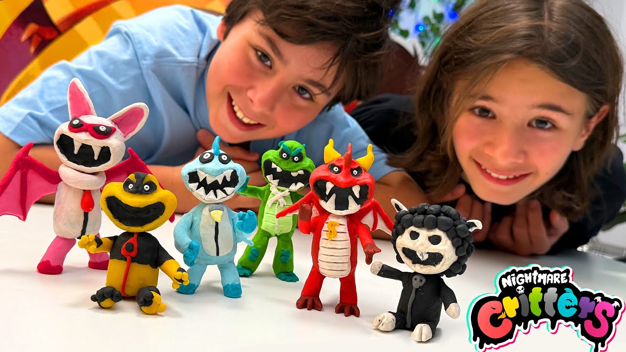 Las Figuras de Plastilina de los Nightmare Critters con Dani y Evan
