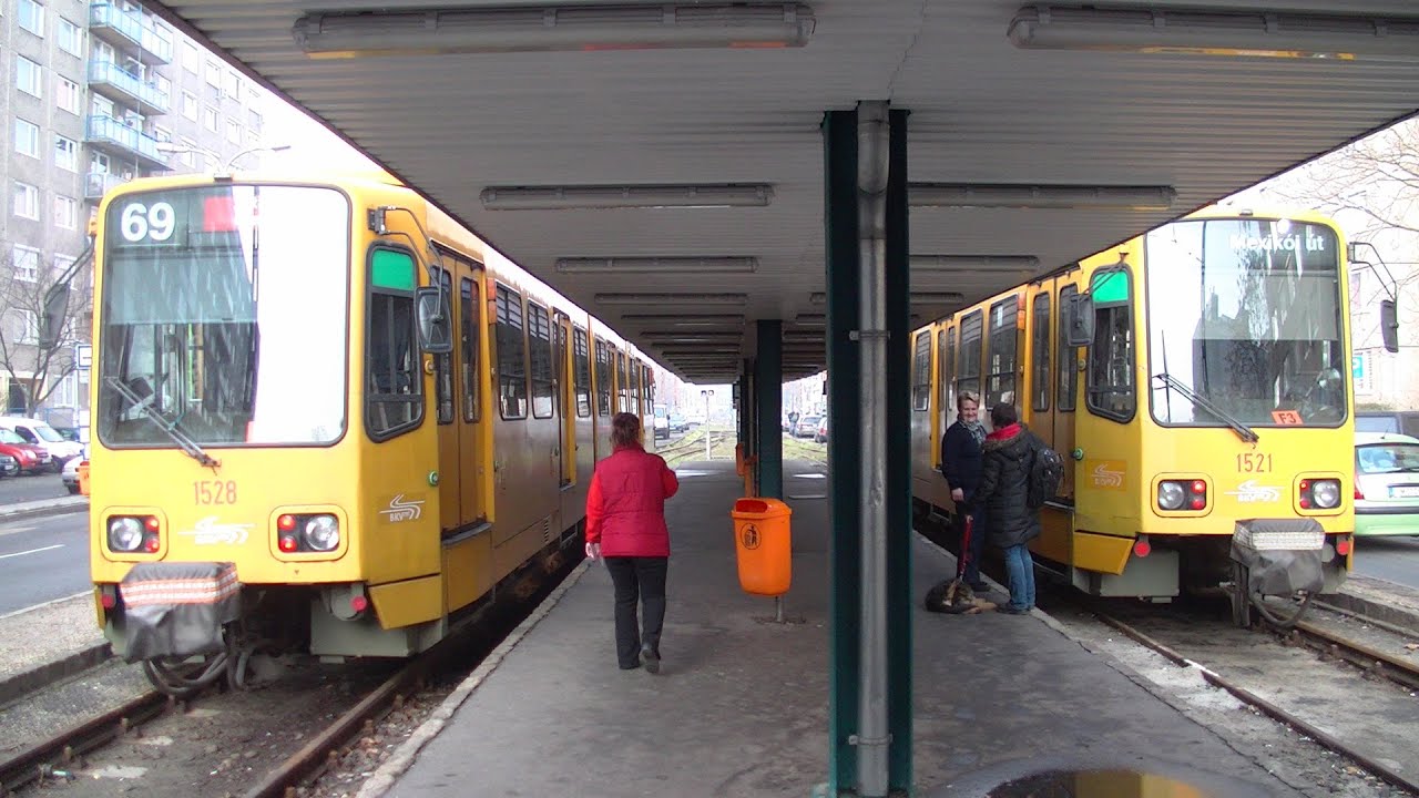 Straßenbahn Budapest Führerstandsmitfahrt TW6000 Linie 69