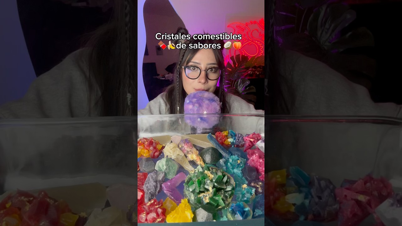 Diferentes sabores de cristales comestibles #asmr #ediblecrystals #mukbang