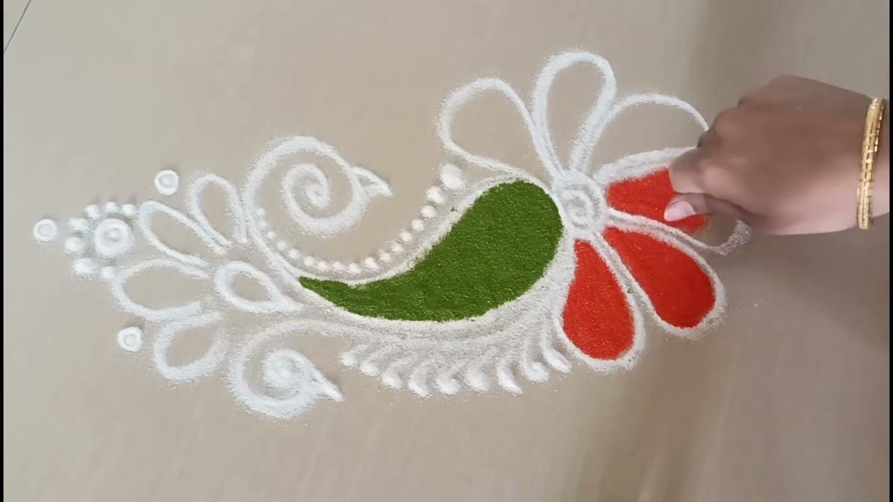 Beautiful border rangoli design Easy and small beautiful border rangoli design 