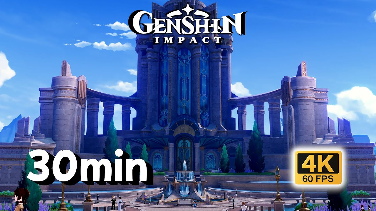 30-MIN Study &bull; Erinus Hall Breeze & Courtyard Birds | Genshin Impact 4K